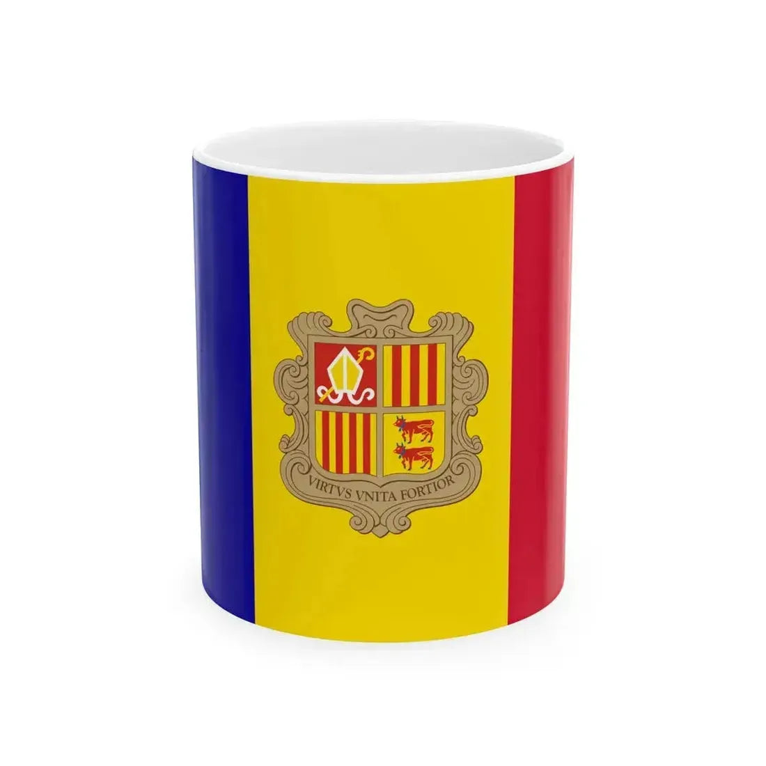 Flag of Andorra 3-2 (Andorra) White Coffee Mug 11oz - Go Mug Yourself