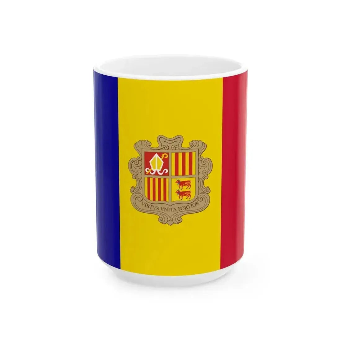 Flag of Andorra 3-2 (Andorra) White Coffee Mug 15oz - Go Mug Yourself