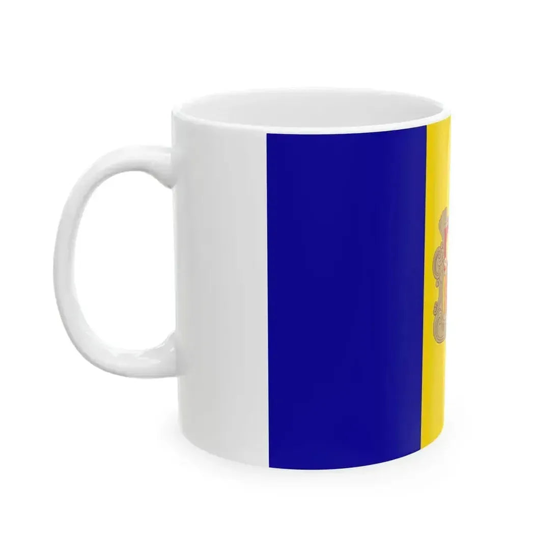 Flag of Andorra (Andorra) White Coffee Mug - Go Mug Yourself