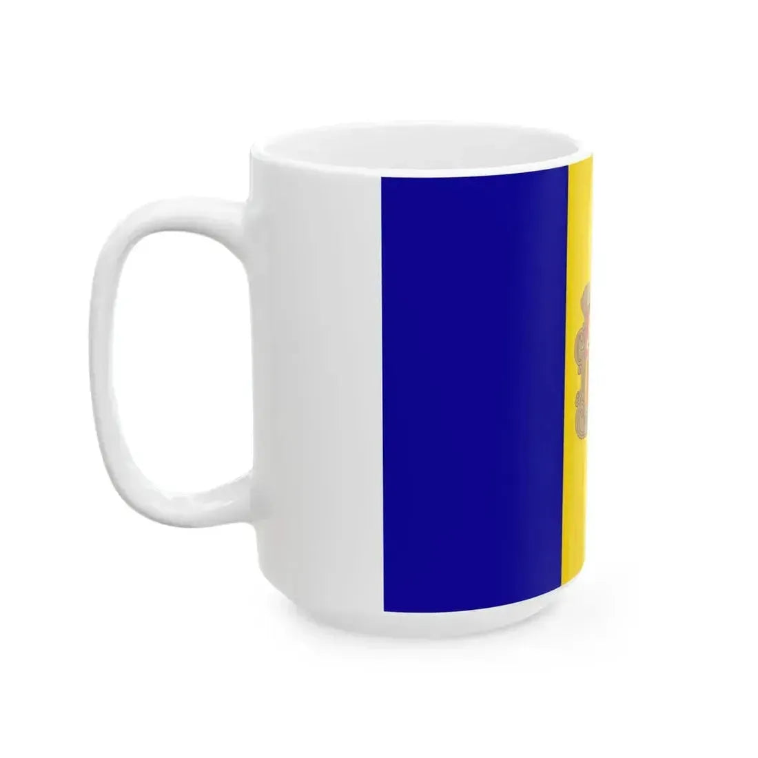 Flag of Andorra (Andorra) White Coffee Mug - Go Mug Yourself