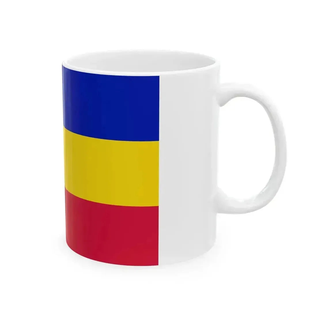 Flag of Andorra civil horizontal (Andorra) White Coffee Mug - Go Mug Yourself