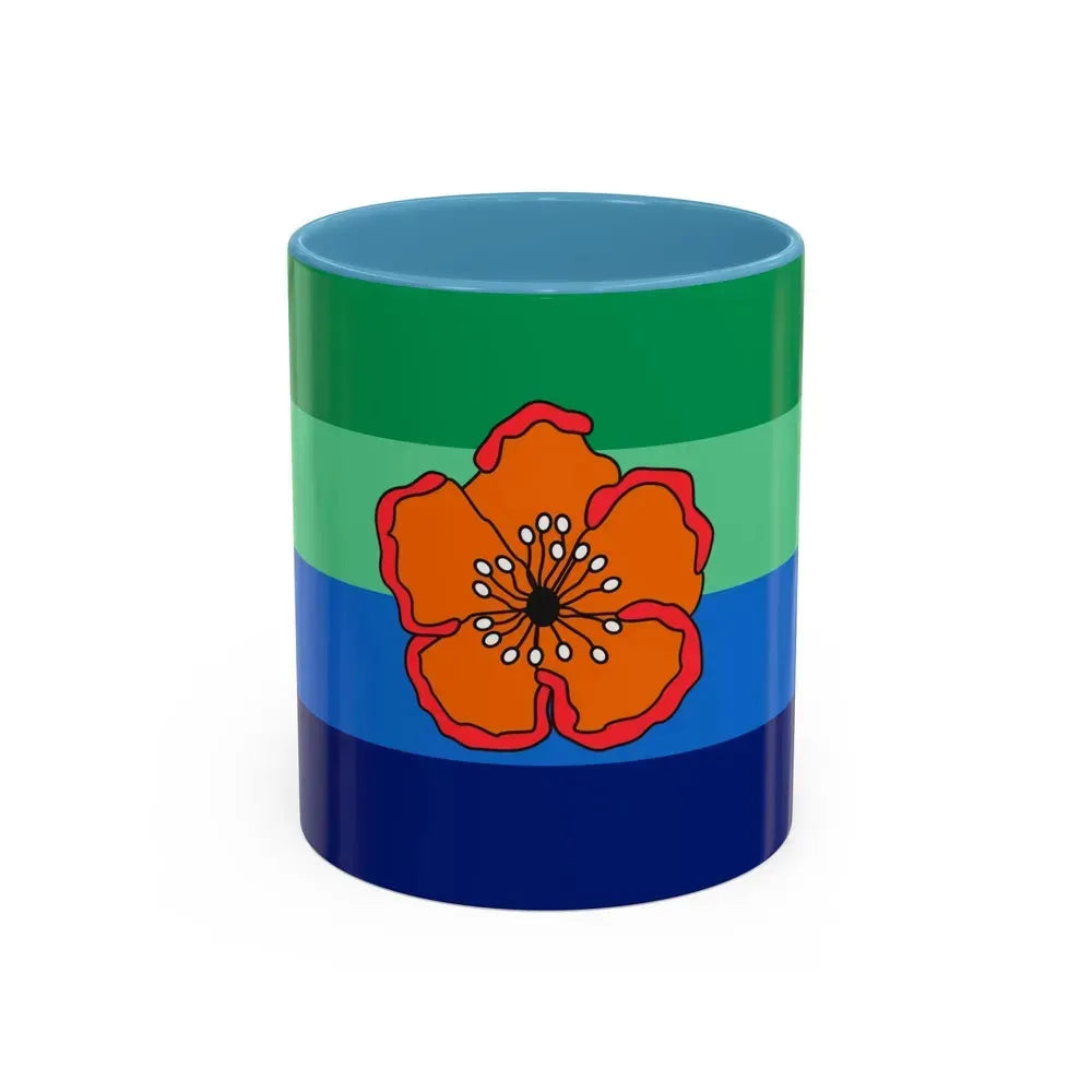 Flag of Angaur Palau - Accent Coffee Mug 11oz Light Blue - Go Mug Yourself