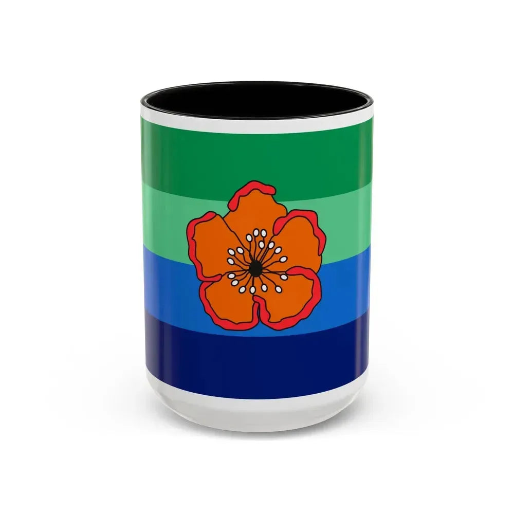 Flag of Angaur Palau - Accent Coffee Mug 15oz Black - Go Mug Yourself