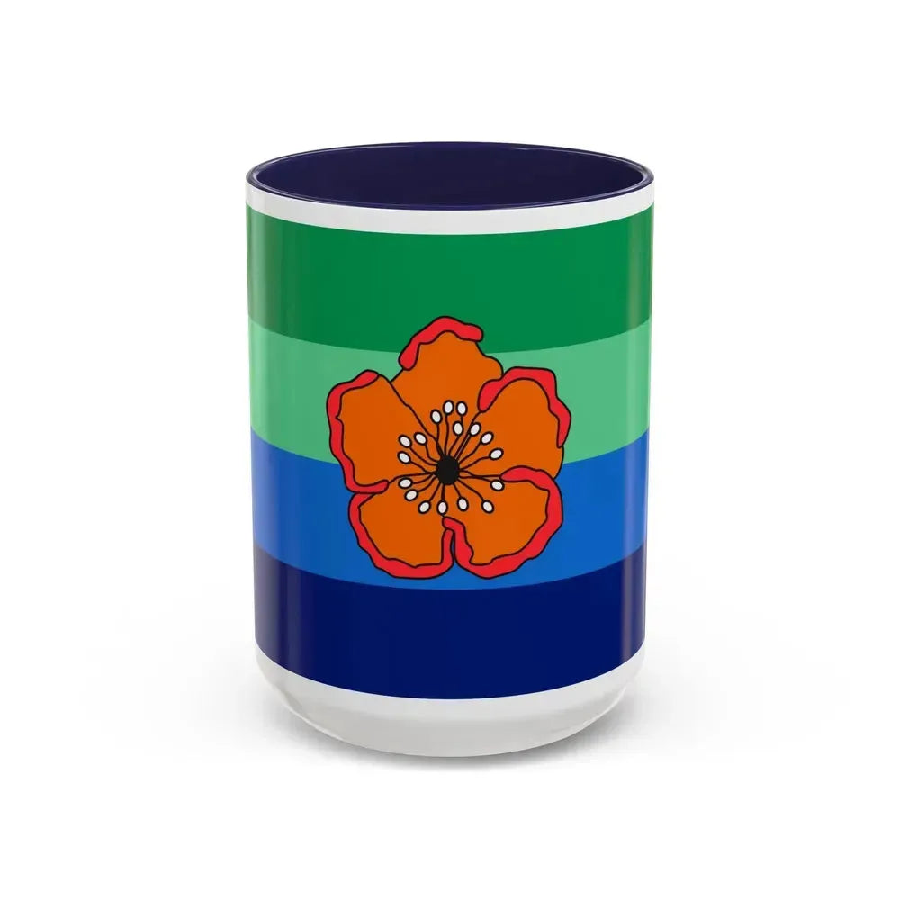 Flag of Angaur Palau - Accent Coffee Mug 15oz Navy - Go Mug Yourself