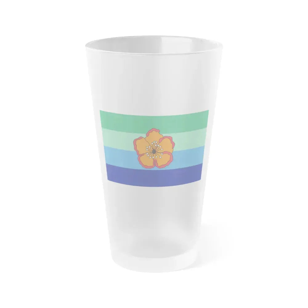 Flag of Angaur Palau - Frosted Pint Glass 16oz 16oz Frosted - Go Mug Yourself