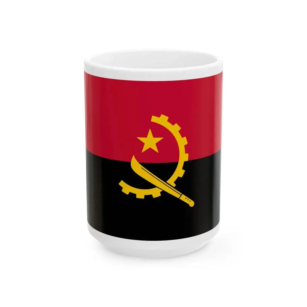 Flag of Angola (Angola) White Coffee Mug 15oz - Go Mug Yourself