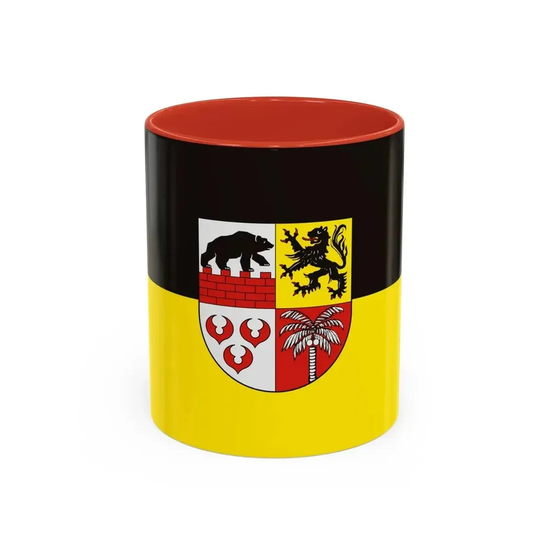 Flag of Anhalt Bitterfeld Germany - Accent Coffee Mug 11oz Red - Go Mug Yourself