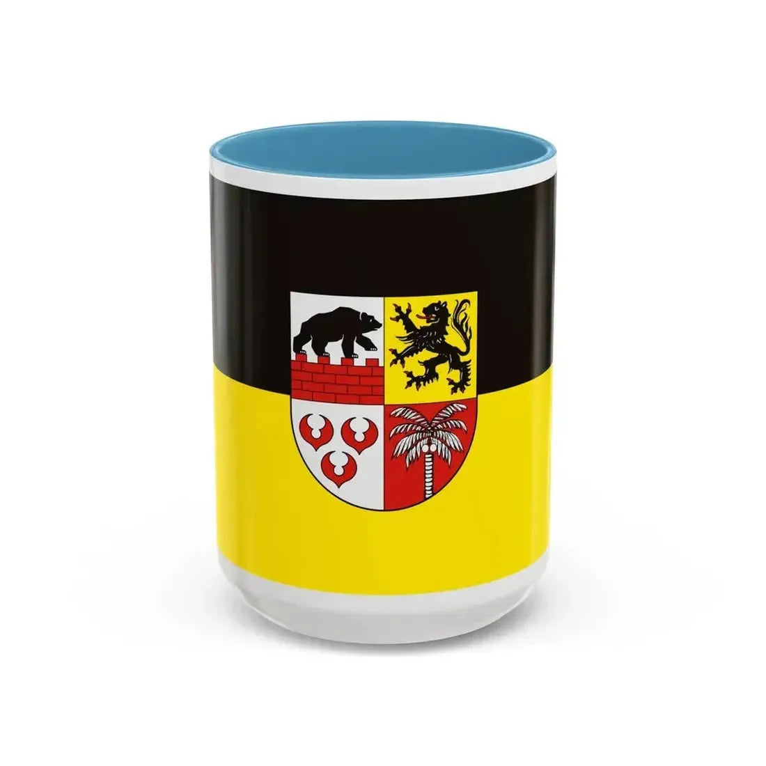Flag of Anhalt Bitterfeld Germany - Accent Coffee Mug 15oz Light Blue - Go Mug Yourself