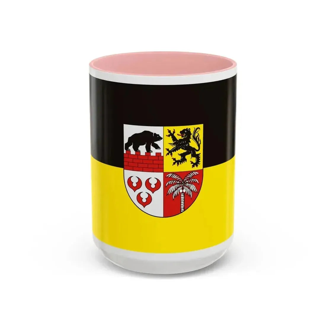 Flag of Anhalt Bitterfeld Germany - Accent Coffee Mug 15oz Pink - Go Mug Yourself