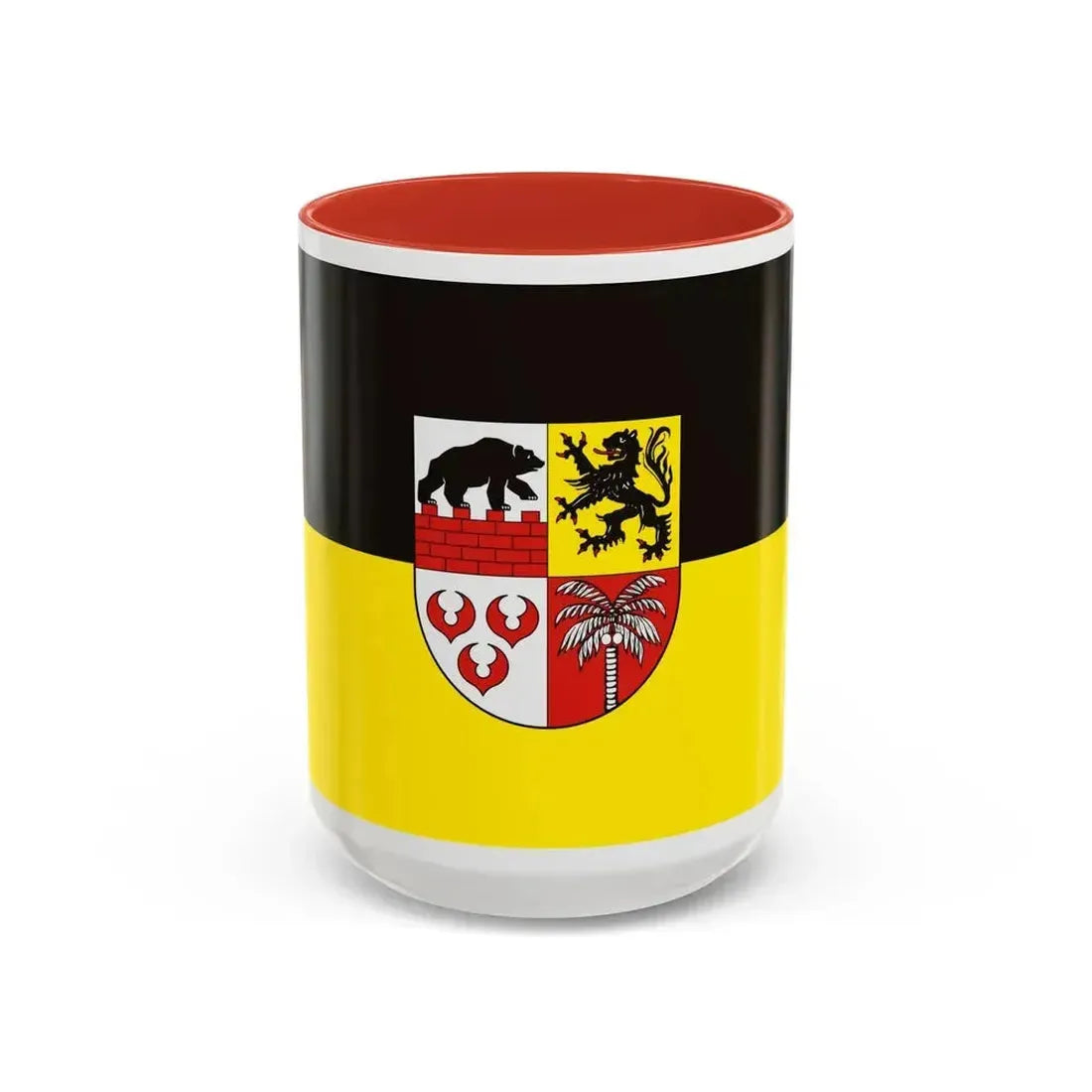 Flag of Anhalt Bitterfeld Germany - Accent Coffee Mug 15oz Red - Go Mug Yourself