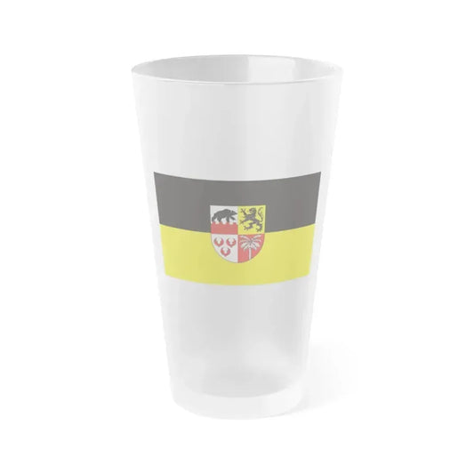 Flag of Anhalt Bitterfeld Germany - Frosted Pint Glass 16oz 16oz Frosted - Go Mug Yourself