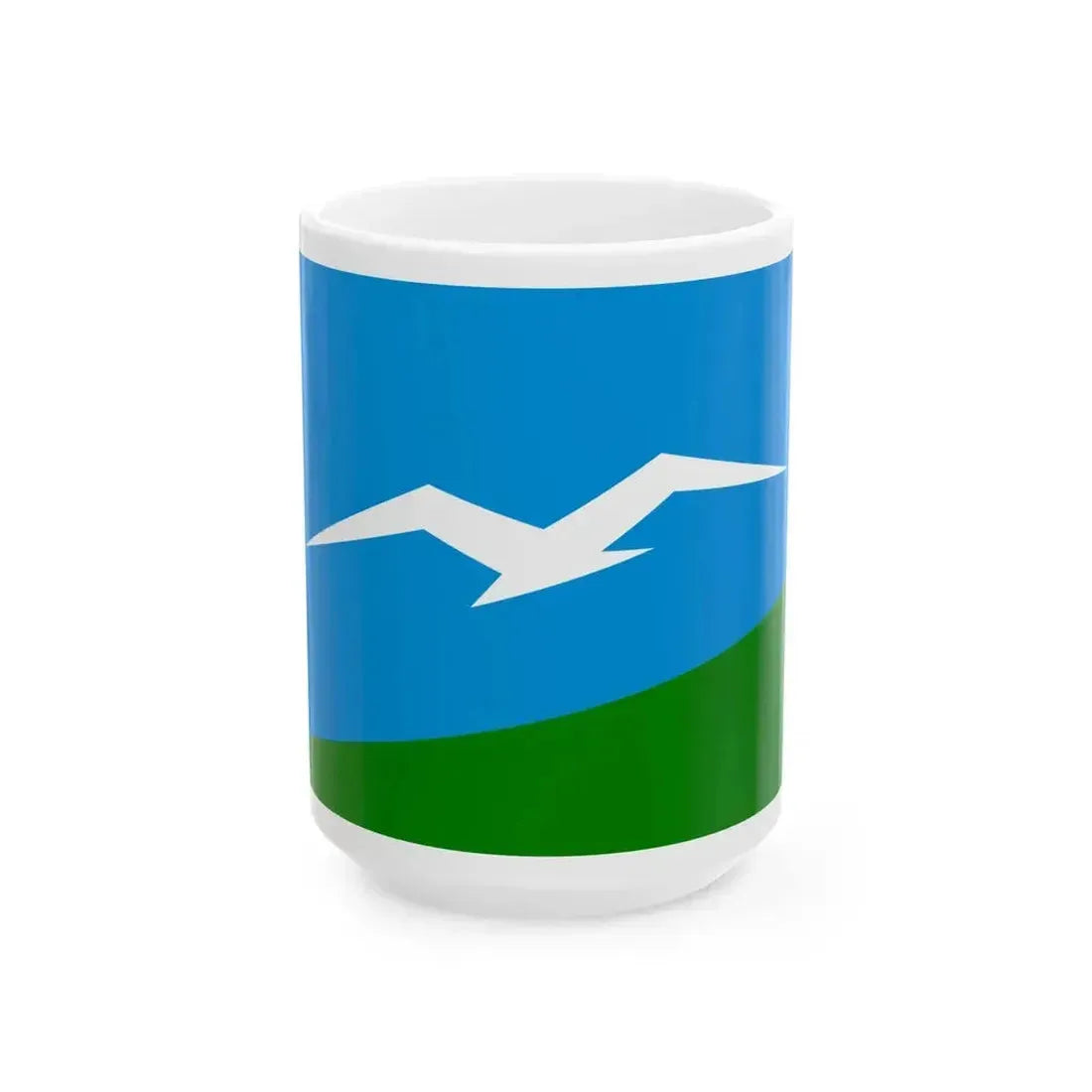 Flag of Anivsky rayon Sakhalin oblast (Russia) White Coffee Mug 15oz - Go Mug Yourself