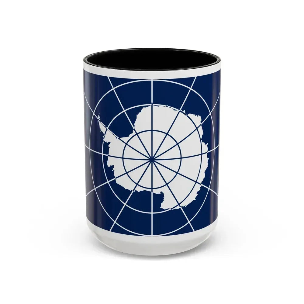 Flag of Antarctic Treaty - Accent Coffee Mug 15oz Black - Go Mug Yourself