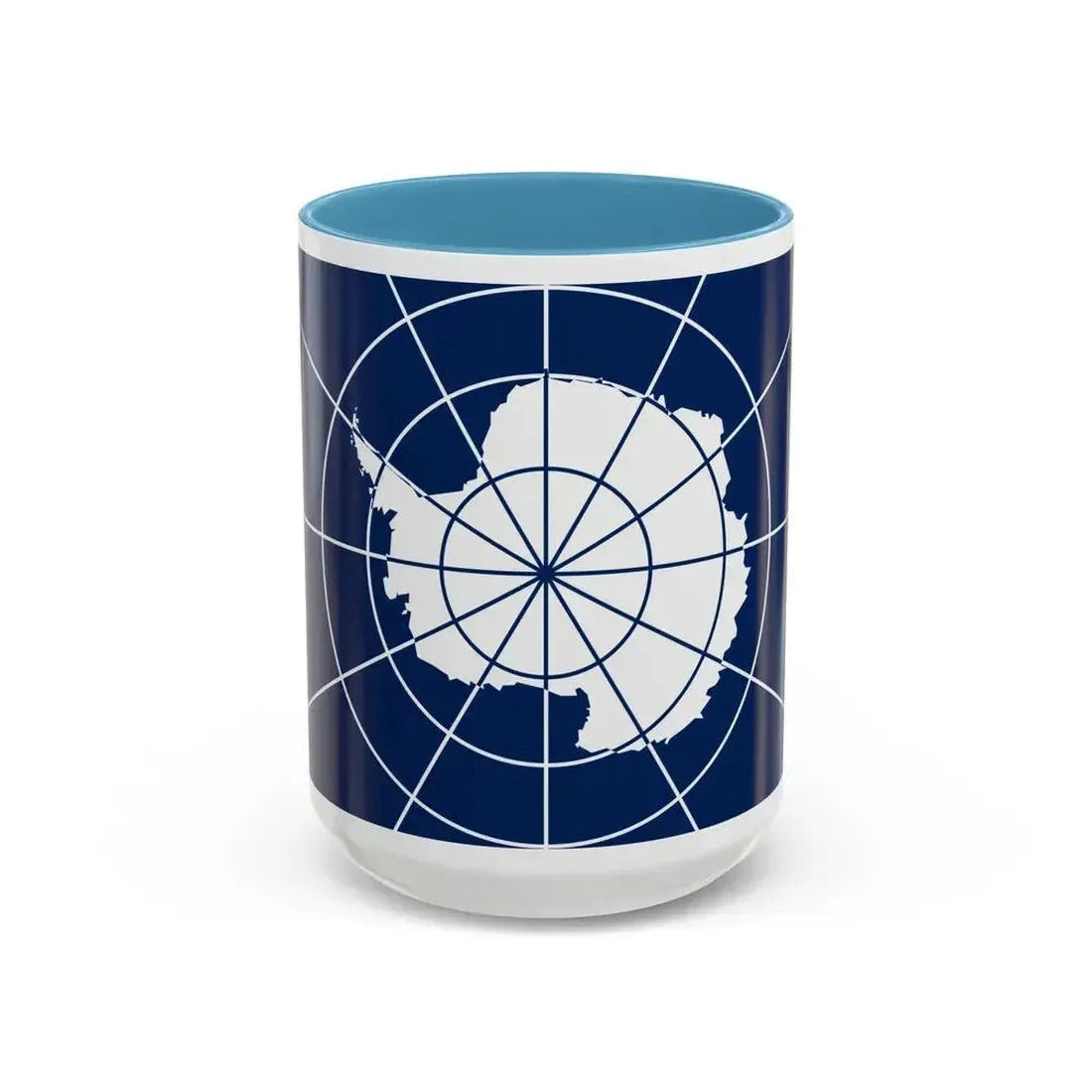 Flag of Antarctic Treaty - Accent Coffee Mug 15oz Light Blue - Go Mug Yourself