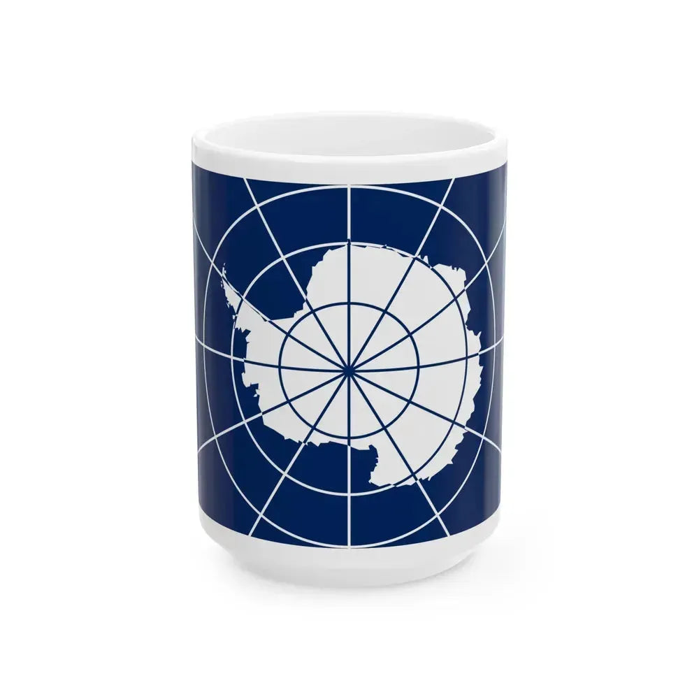 Flag of Antarctic Treaty - White Coffee Mug 15oz - Go Mug Yourself