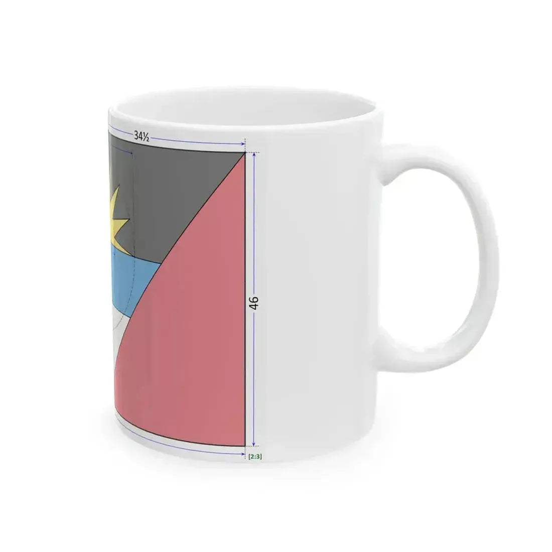 Flag of Antigua and Barbuda construction sheet (Antigua and Barbuda) White Coffee Mug - Go Mug Yourself