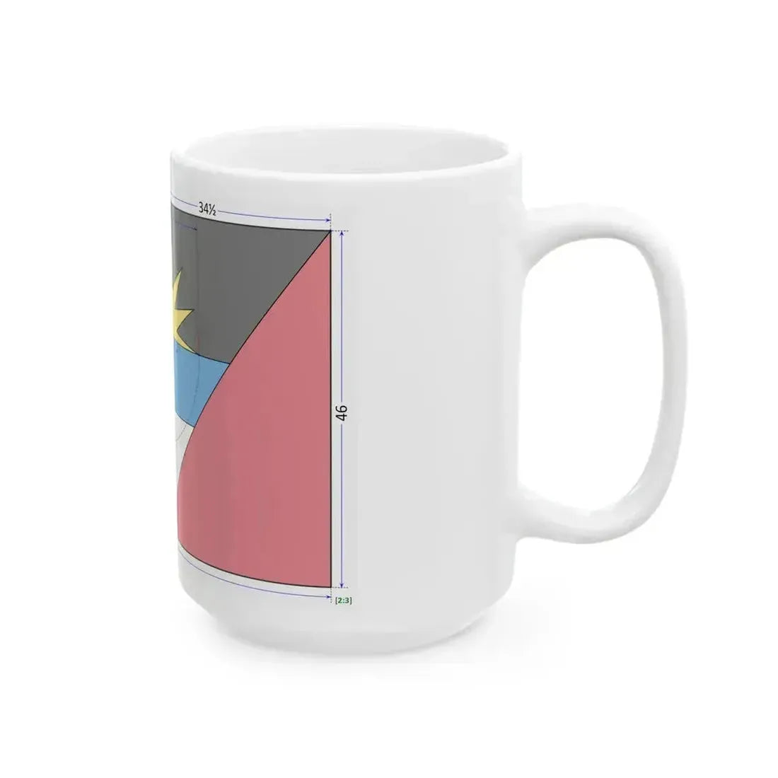 Flag of Antigua and Barbuda construction sheet (Antigua and Barbuda) White Coffee Mug - Go Mug Yourself