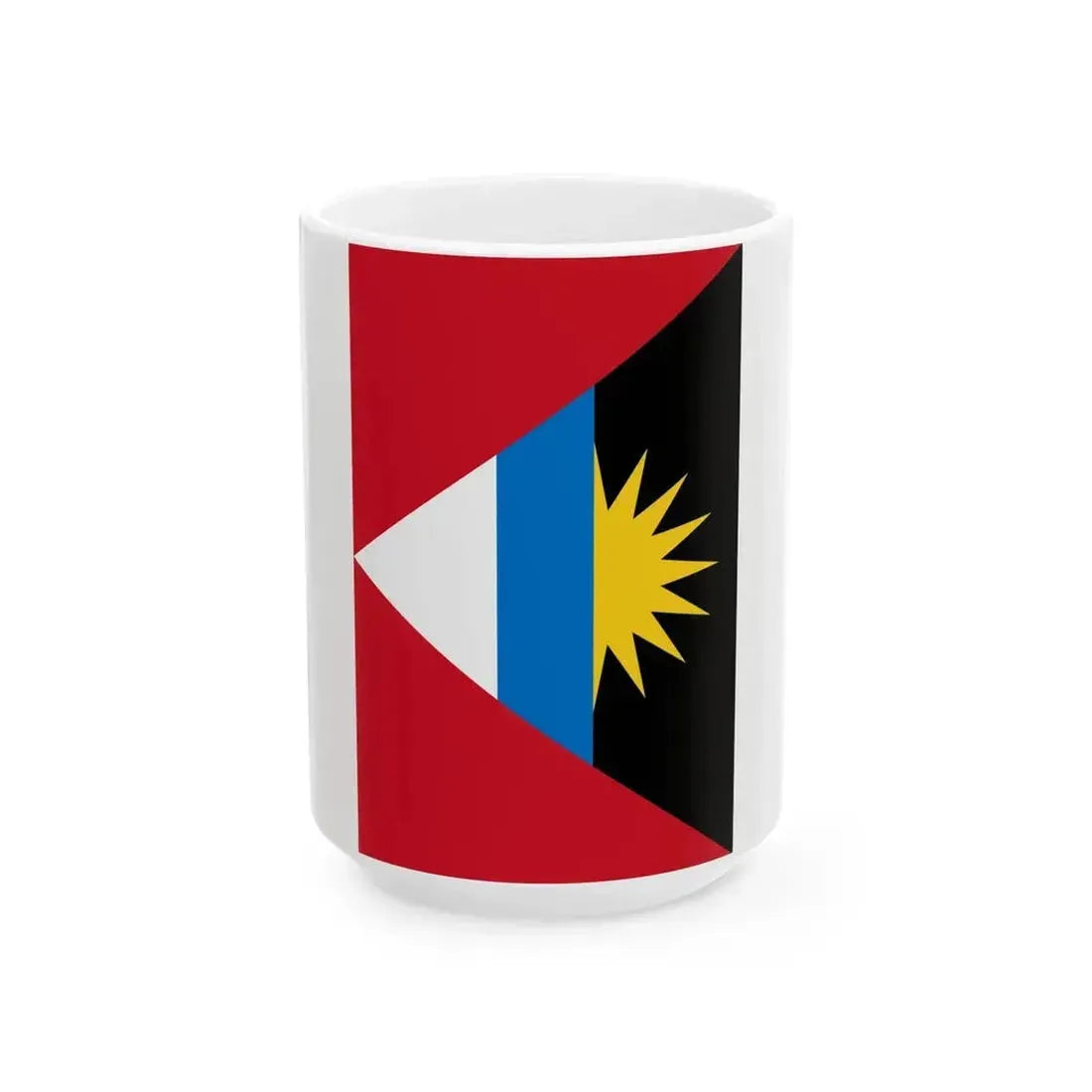 Flag of Antigua and Barbuda vertical (Antigua and Barbuda) White Coffee Mug 15oz - Go Mug Yourself