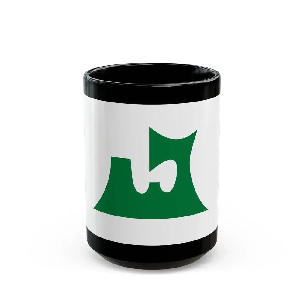 Flag of Aomori Prefecture Japan - Black Coffee Mug 15oz - Go Mug Yourself