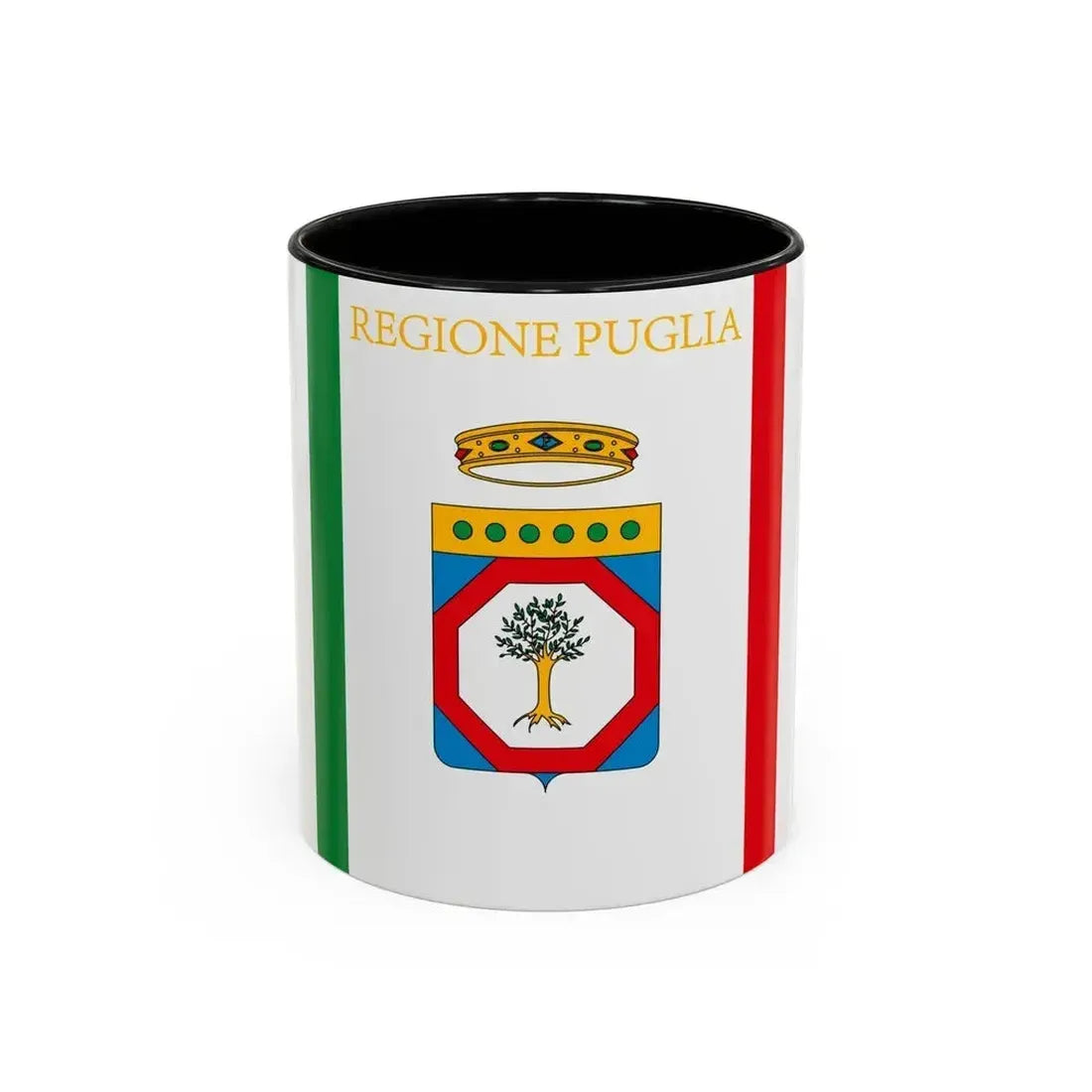 Flag of Apulia Italy - Accent Coffee Mug 11oz Black - Go Mug Yourself