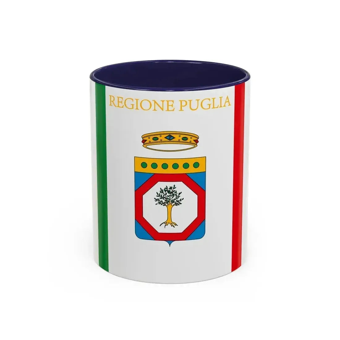 Flag of Apulia Italy - Accent Coffee Mug 11oz Navy - Go Mug Yourself