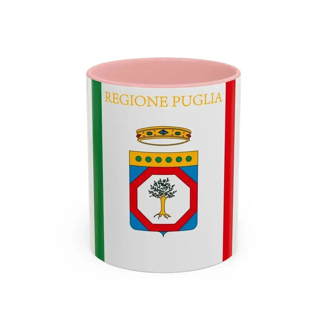 Flag of Apulia Italy - Accent Coffee Mug 11oz Pink - Go Mug Yourself