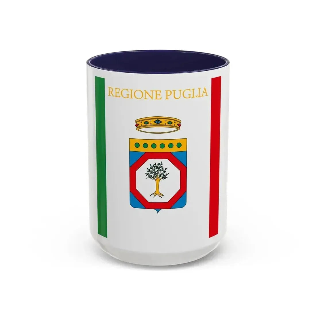 Flag of Apulia Italy - Accent Coffee Mug 15oz Navy - Go Mug Yourself