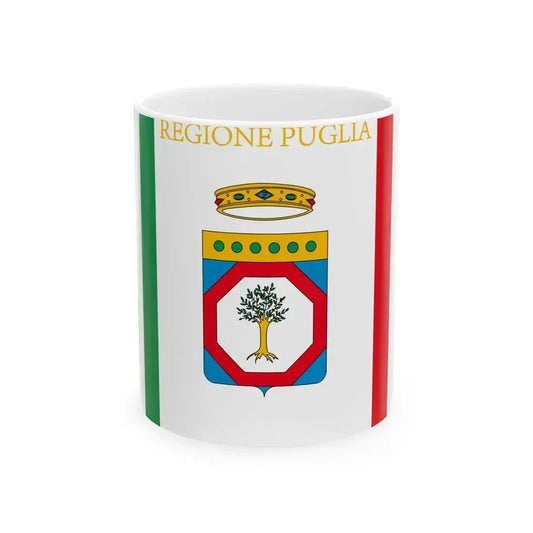 Flag of Apulia (Italy) White Coffee Mug 11oz - Go Mug Yourself