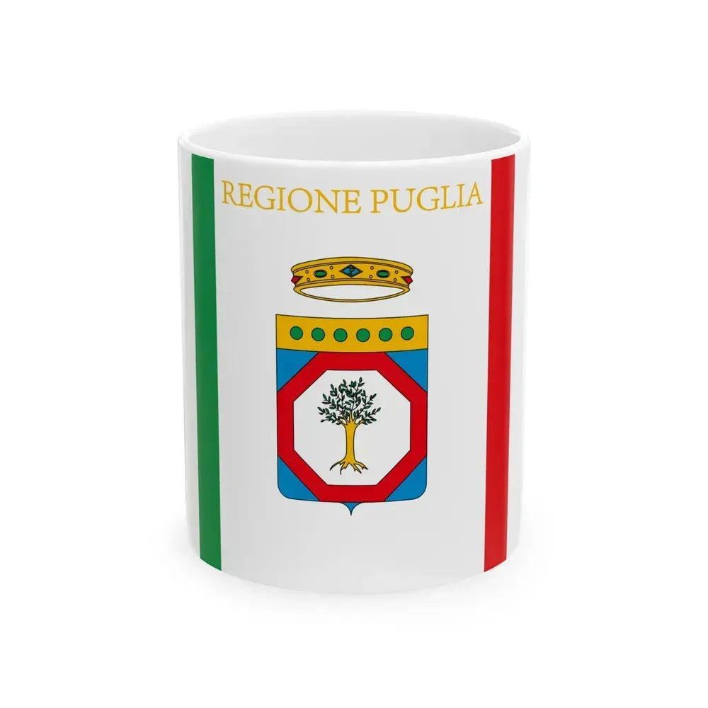 Flag of Apulia Italy - White Coffee Mug 11oz - Go Mug Yourself