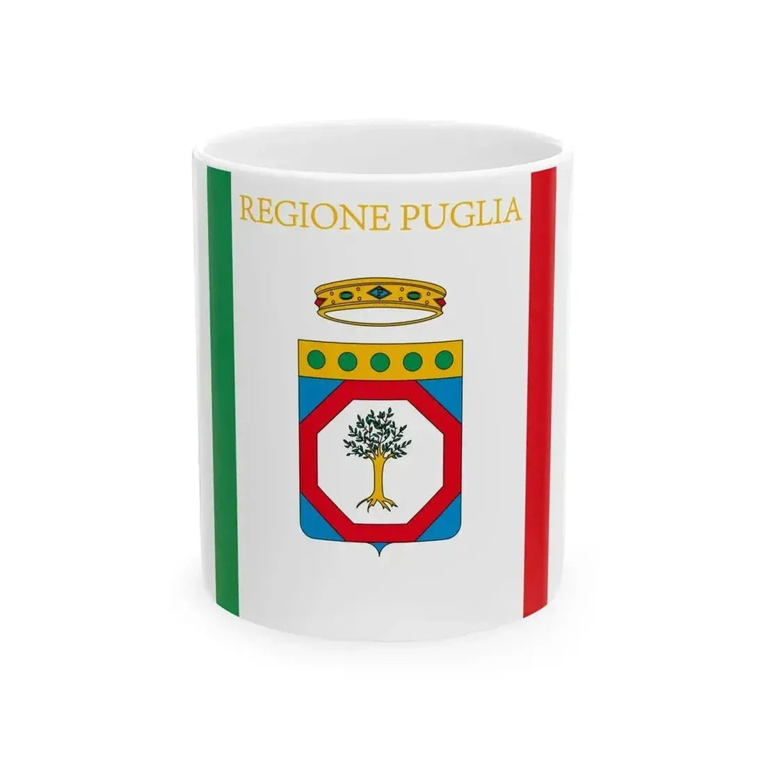 Flag of Apulia until 2011 (Italy) White Coffee Mug 11oz - Go Mug Yourself