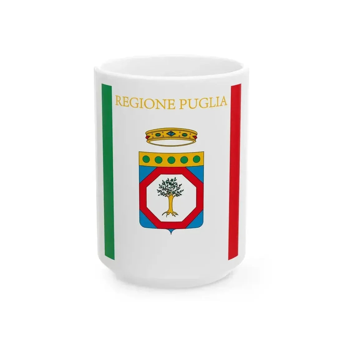 Flag of Apulia until 2011 (Italy) White Coffee Mug 15oz - Go Mug Yourself