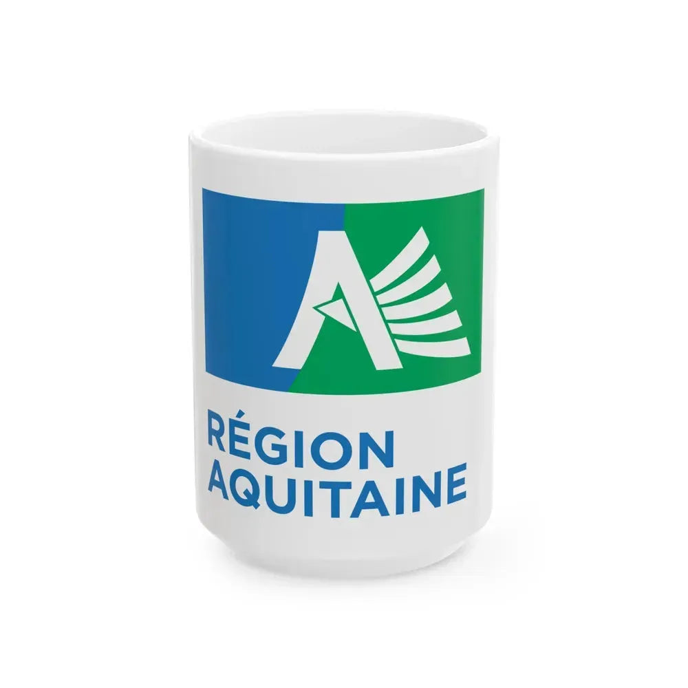 Flag of Aquitaine France 2 - White Coffee Mug 15oz - Go Mug Yourself