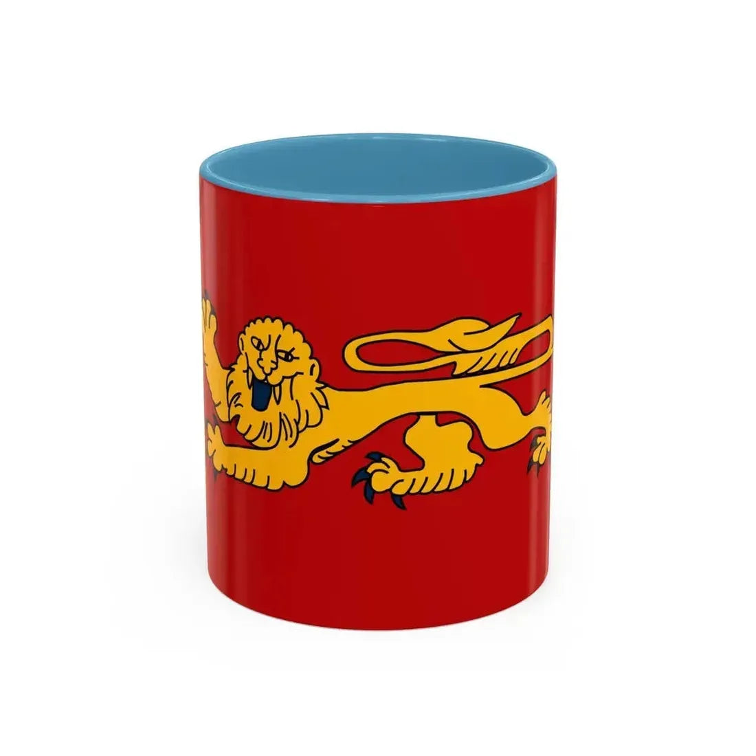 Flag of Aquitaine France - Accent Coffee Mug 11oz Light Blue - Go Mug Yourself