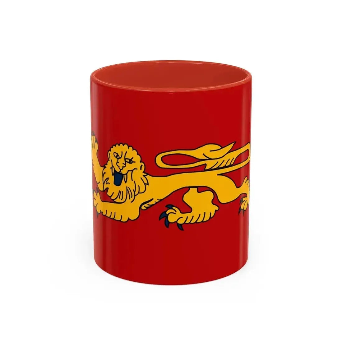 Flag of Aquitaine France - Accent Coffee Mug 11oz Red - Go Mug Yourself