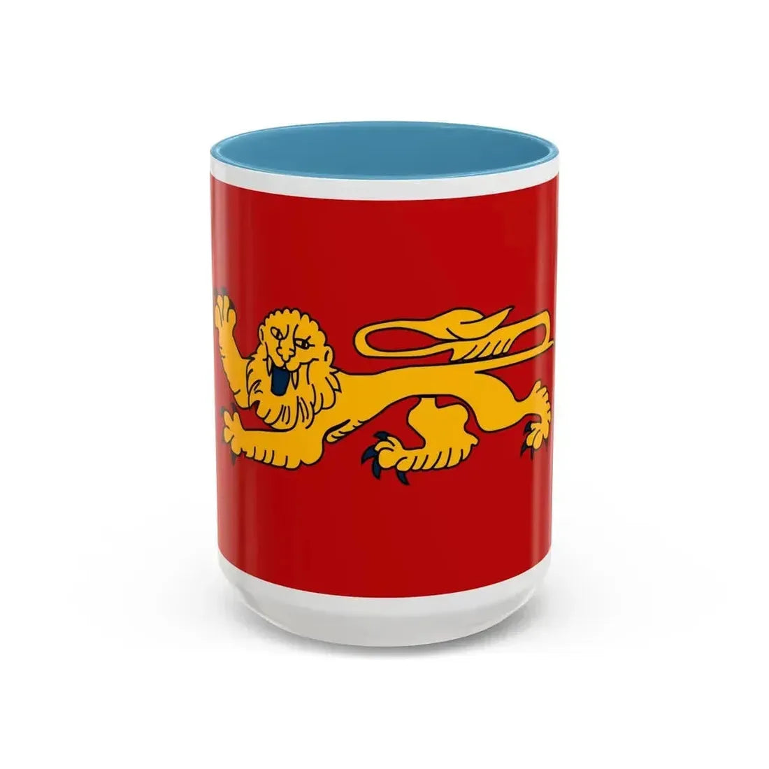 Flag of Aquitaine France - Accent Coffee Mug 15oz Light Blue - Go Mug Yourself