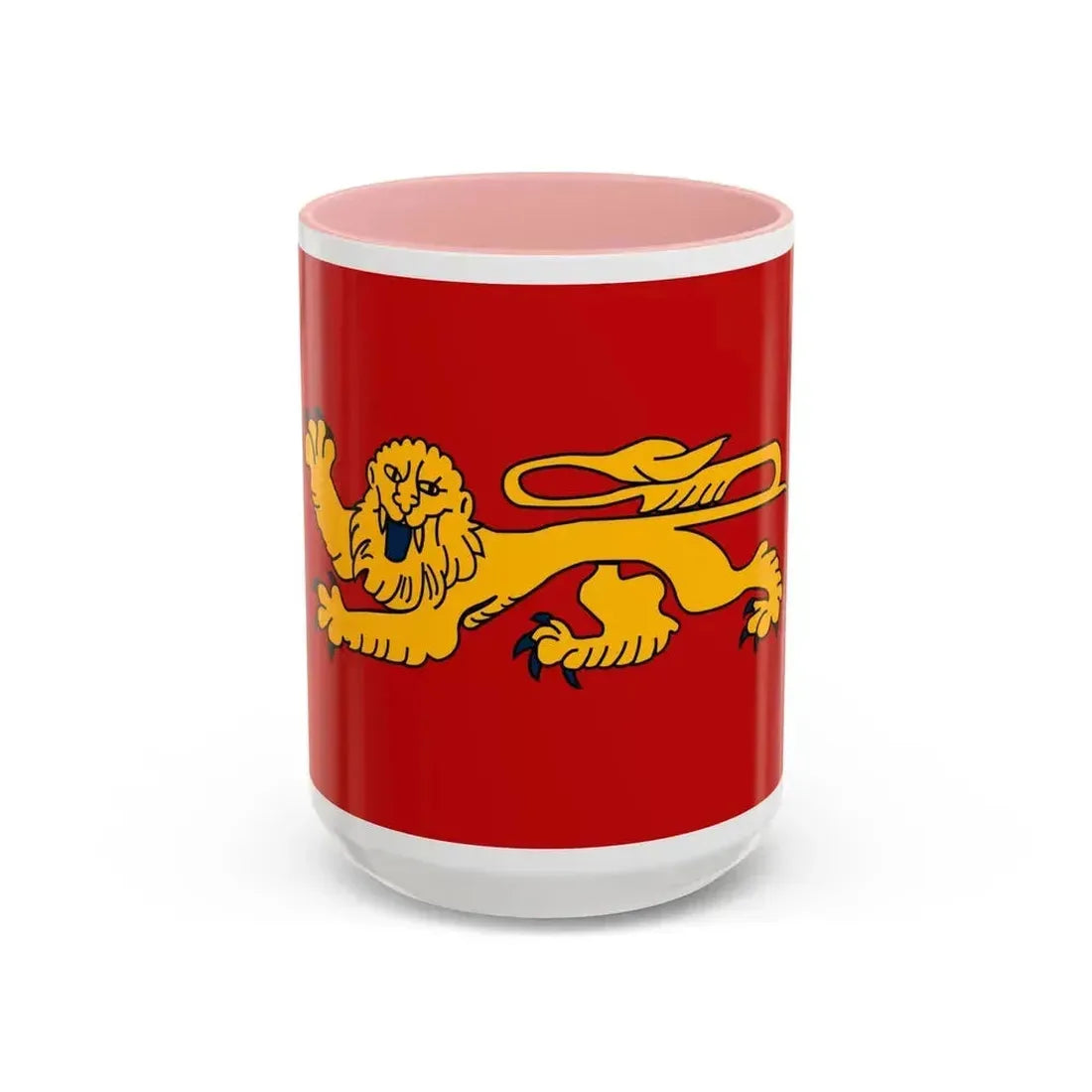 Flag of Aquitaine France - Accent Coffee Mug 15oz Pink - Go Mug Yourself
