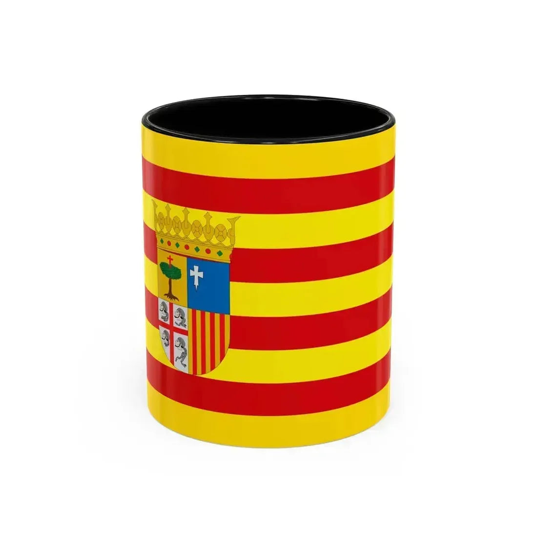 Flag of Aragon Spain - Accent Coffee Mug 11oz Black - Go Mug Yourself