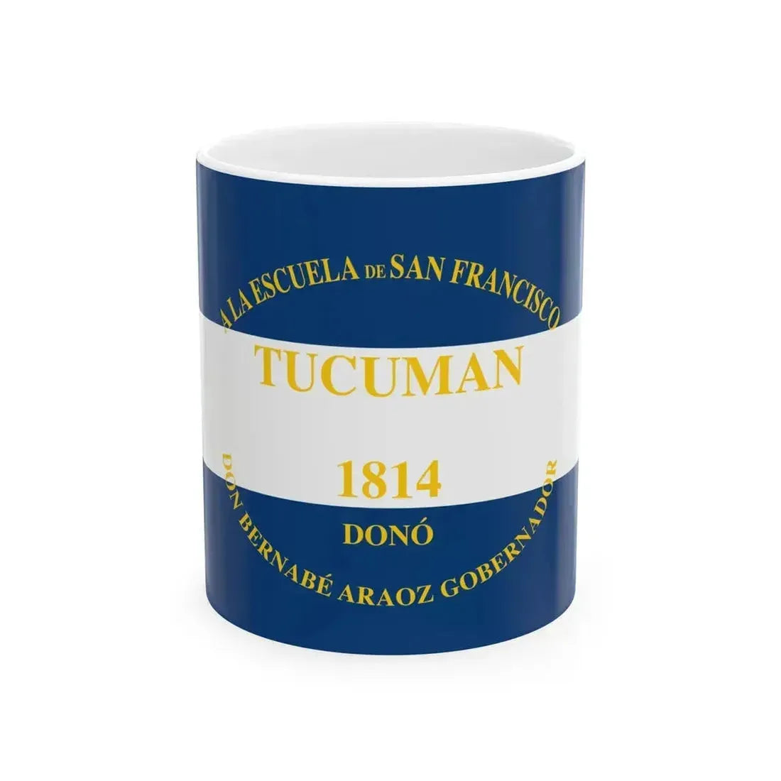 Flag of Araoz (Argentina) White Coffee Mug 11oz - Go Mug Yourself