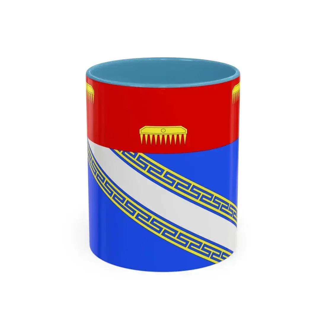 Flag of Ardennes France 2 - Accent Coffee Mug 11oz Light Blue - Go Mug Yourself