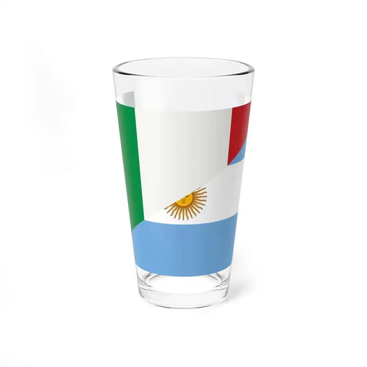 Flag of Argentina and Italy (Italy) Pint Glass 16oz 16oz - Go Mug Yourself