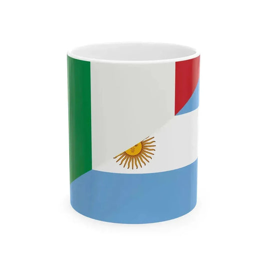Flag of Argentina and Italy (Italy) White Coffee Mug 11oz - Go Mug Yourself