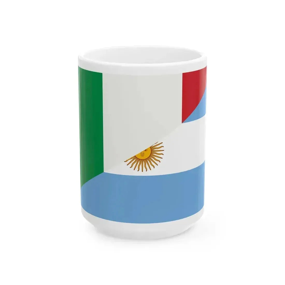 Flag of Argentina and Italy (Italy) White Coffee Mug 15oz - Go Mug Yourself