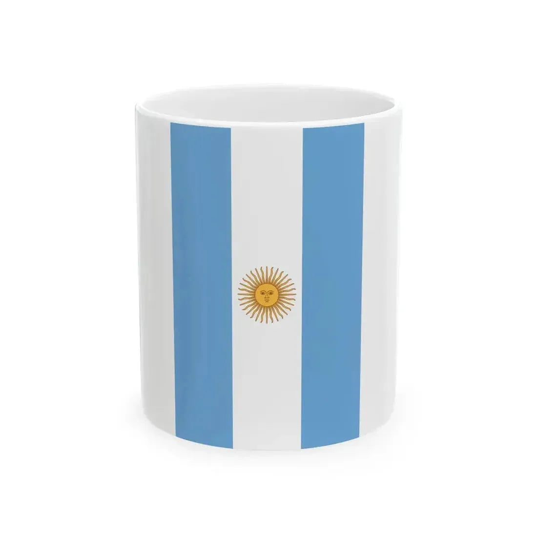 Flag of Argentina vertical with Sol de Mayo (Argentina) White Coffee Mug 11oz - Go Mug Yourself