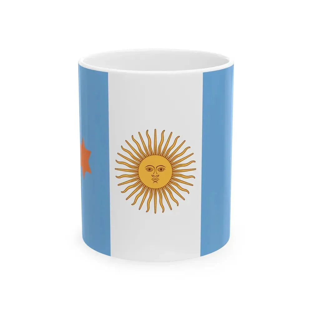 Flag of Argentine General de Brigada 1894 to 1904 - White Coffee Mug 11oz - Go Mug Yourself
