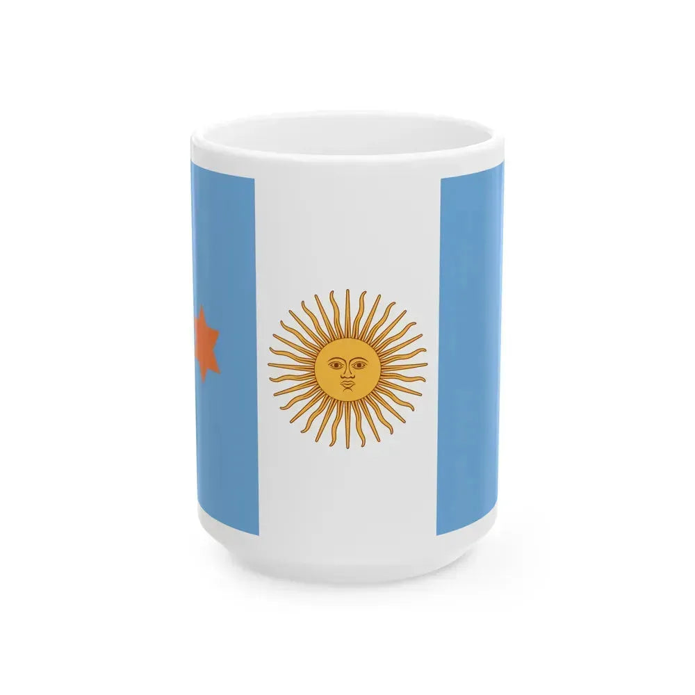 Flag of Argentine General de Brigada 1894 to 1904 - White Coffee Mug 15oz - Go Mug Yourself