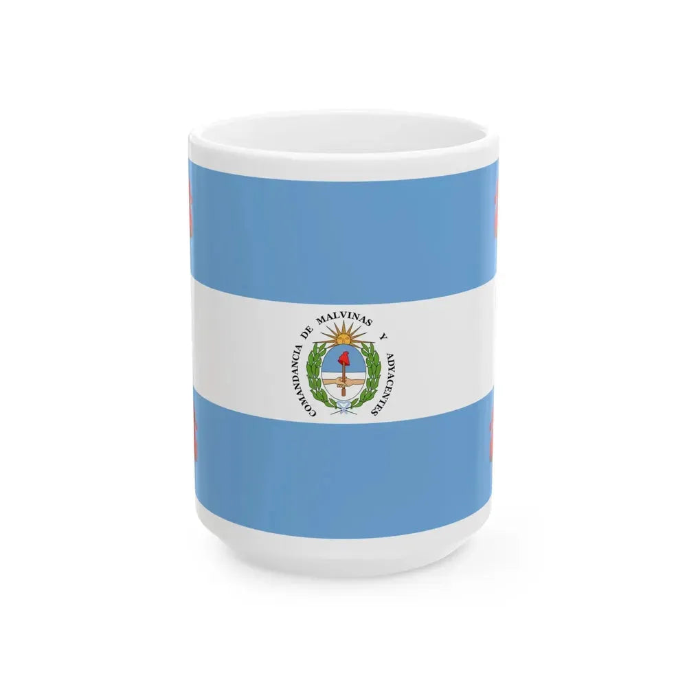 Flag of Argentinian Malvines (Argentina) White Coffee Mug 15oz - Go Mug Yourself