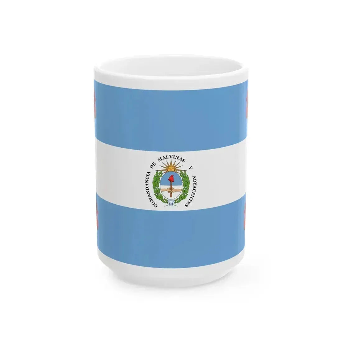 Flag of Argentinian Malvines (Argentina) White Coffee Mug 15oz - Go Mug Yourself