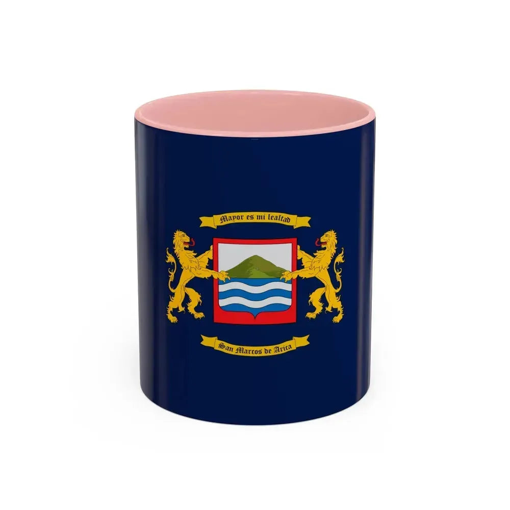 Flag of Arica Chile - Accent Coffee Mug 11oz Pink - Go Mug Yourself