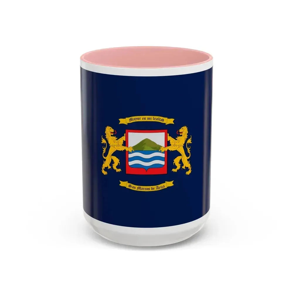 Flag of Arica Chile - Accent Coffee Mug 15oz Pink - Go Mug Yourself