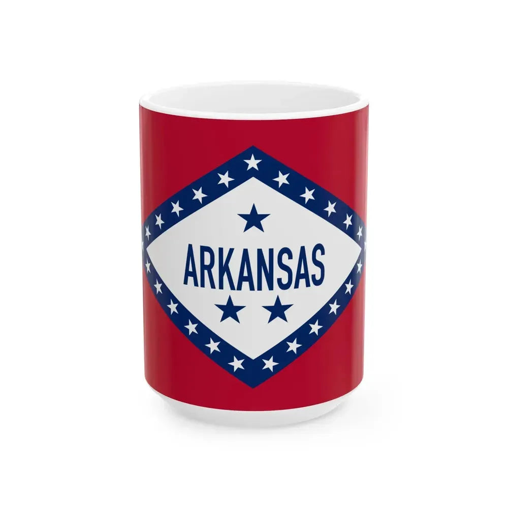 Flag of Arkansas 1913-1923 (United States) White Coffee Mug 15oz - Go Mug Yourself